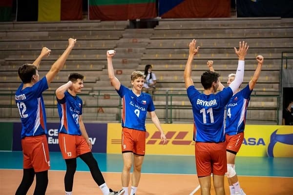 Czech Republic in the semifinals of  #EuroVolleyU18M after defeating Germany in straight sets