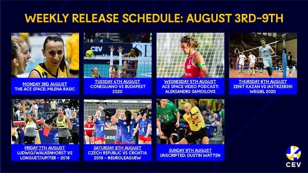 The Volleyball Weekly Schedule: Content Release Dates 3- 9 August