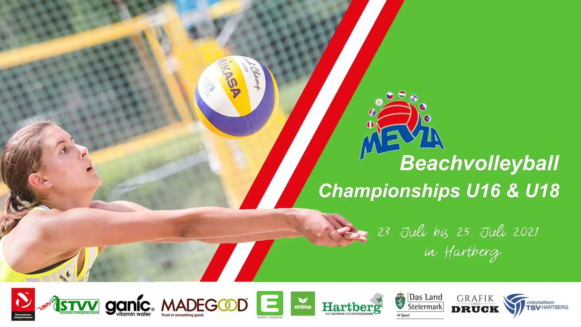 Follow live the U16 and U18 MEVZA Beach Volleyball Championships in Hartberg!